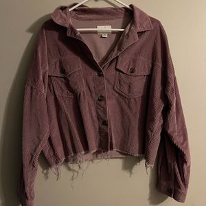 American Eagle Cropped Light Corduroy Jacket